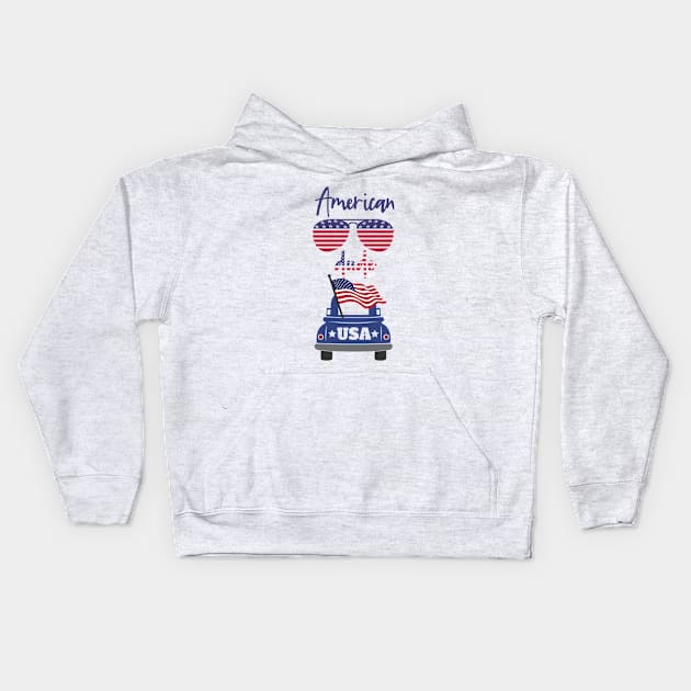 USA Truck Dude Kids Hoodie by stadia-60-west